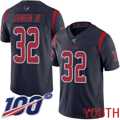 Houston Texans Limited Navy Blue Youth Lonnie Johnson Jersey NFL Football 32 100th Season Rush Vapor Untouchable